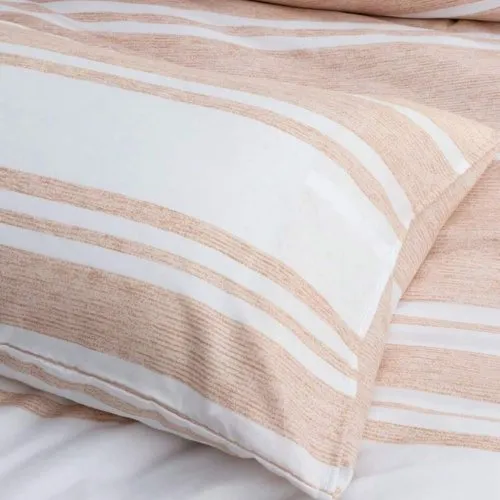 King Size 6 pieces, Coral Stripe Design Duvet cover set.