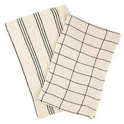 Kitchen Towel Natural And Black (Set of 2)