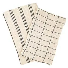 Kitchen Towel Natural And Black (Set of 2)