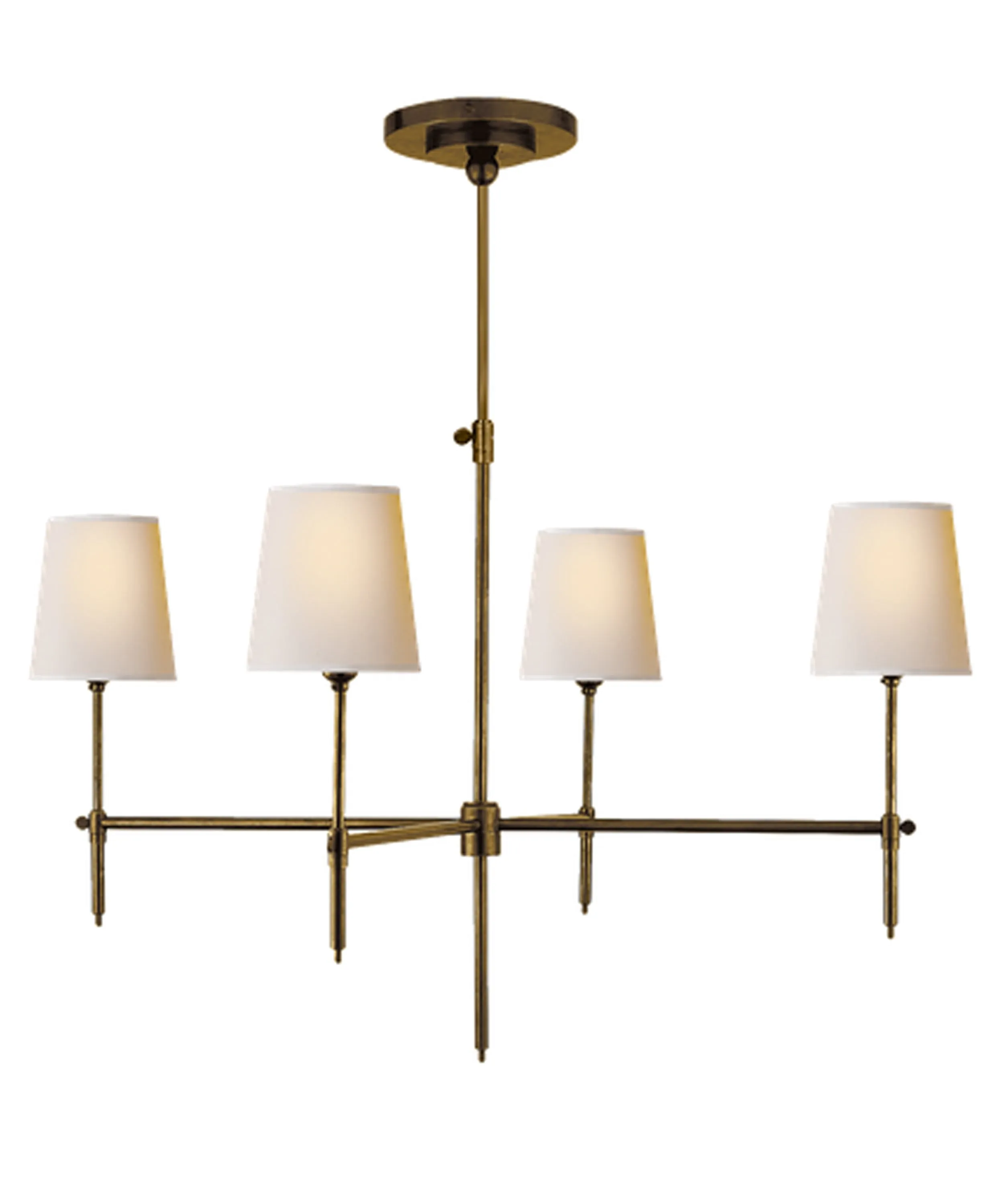 Large Bryant Chandelier, Antique Brass