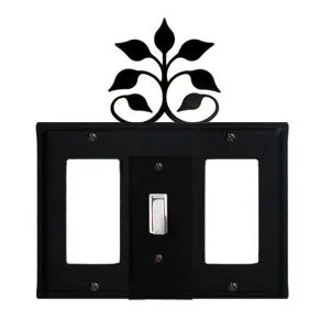 Leaf Fan Combination Cover - Center Switch with Left & Right GFI