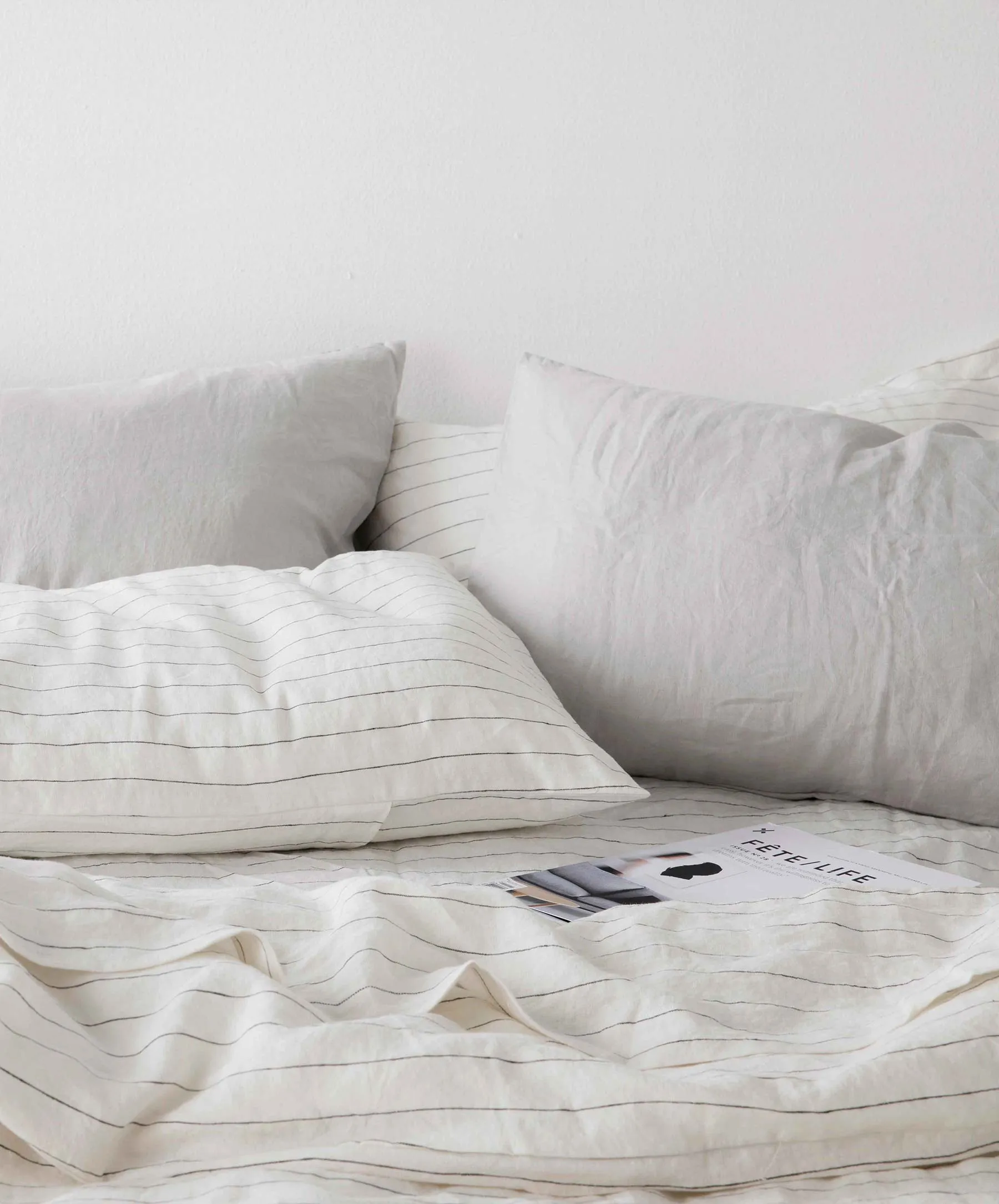 Linen Duvet Cover - Pencil Stripe