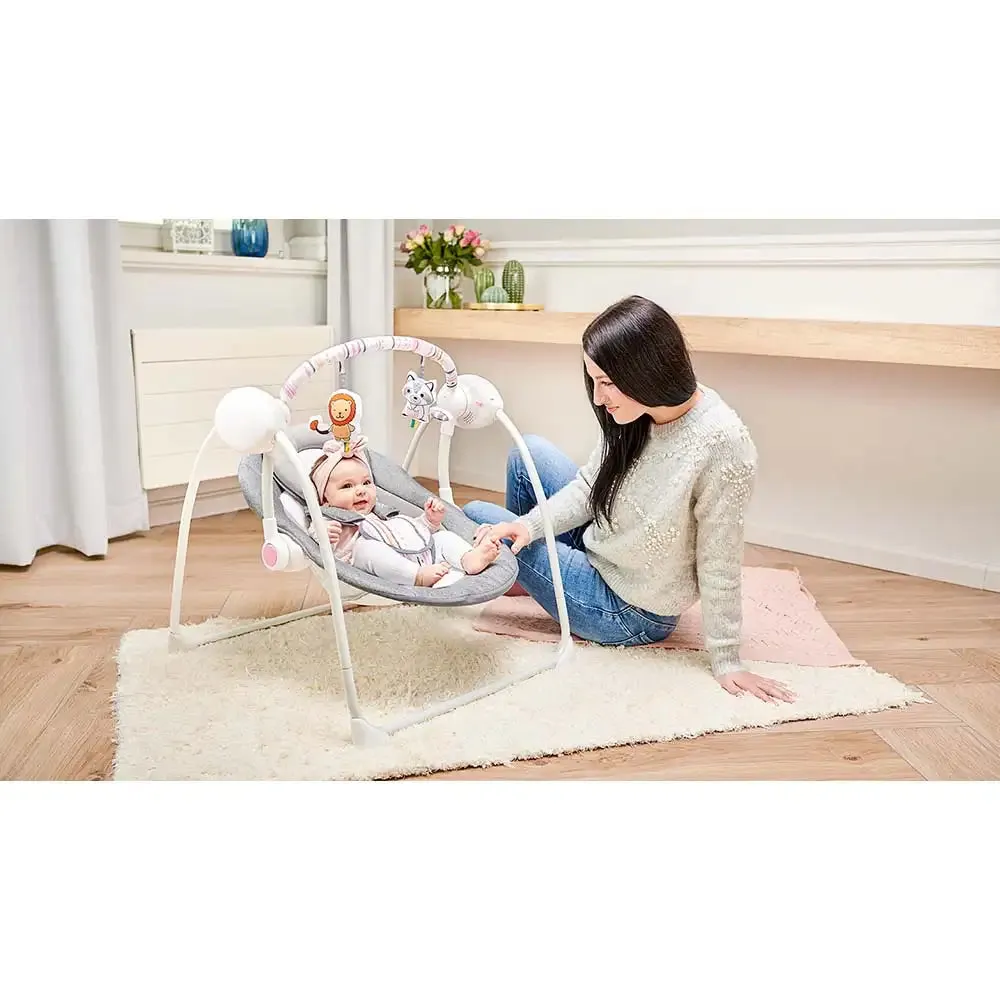 Lionelo Ruben Swinging Chair (Stone Grey, Rose)