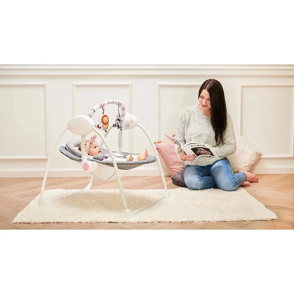 Lionelo Ruben Swinging Chair (Stone Grey, Rose)