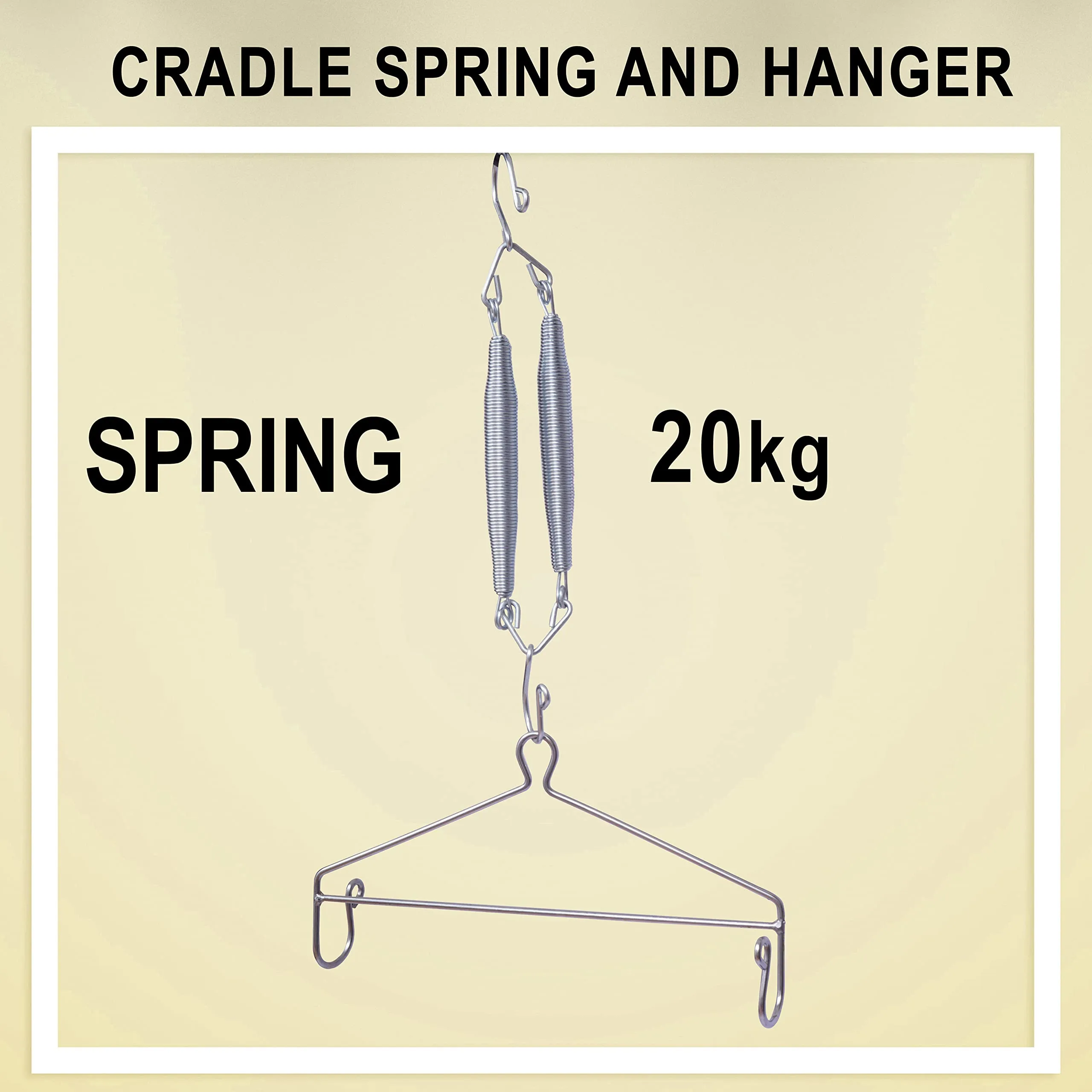 Little Chime Cradle Spring and Hanger Combo (Silver, 20 Kg)