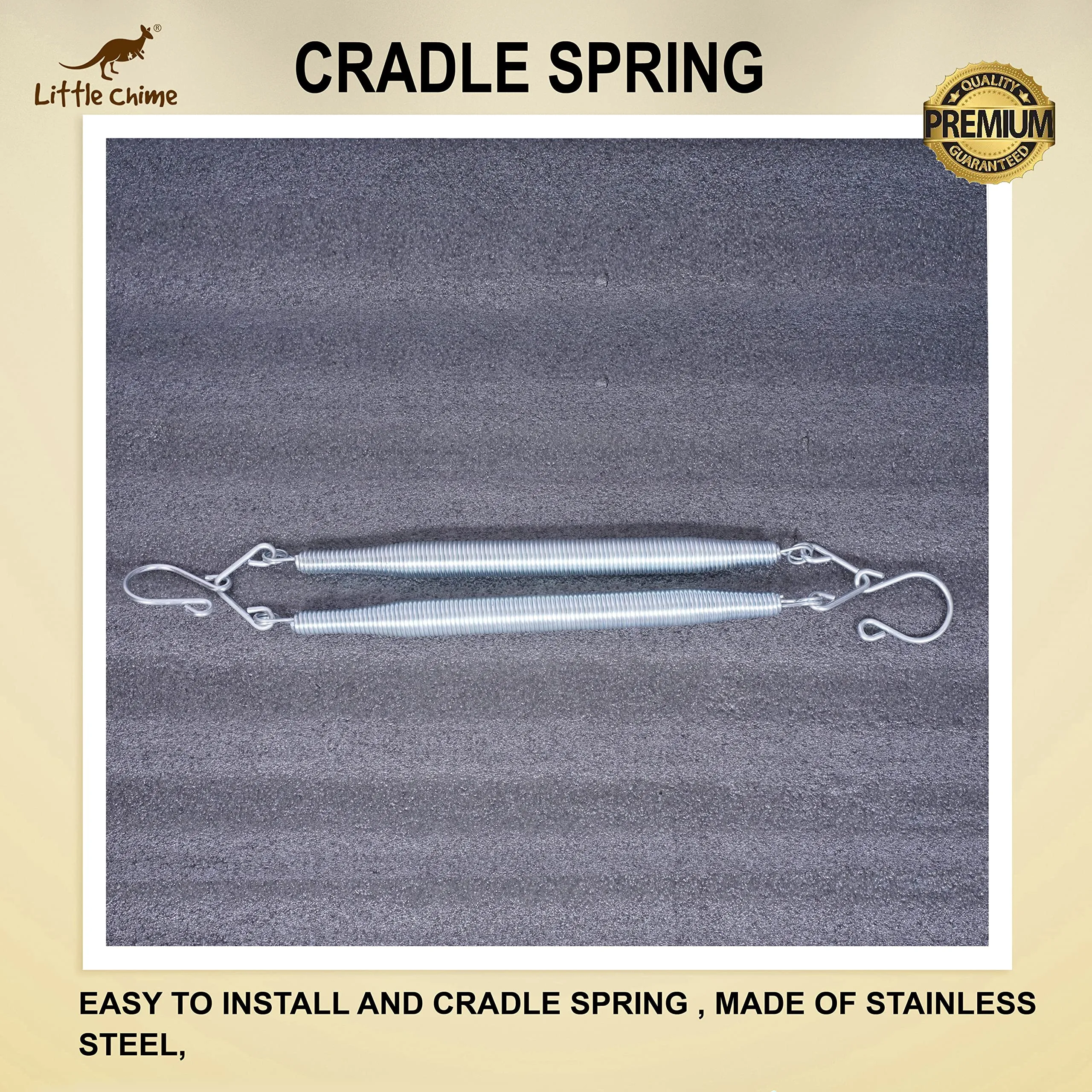 Little Chime Cradle Spring and Hanger Combo (Silver, 20 Kg)