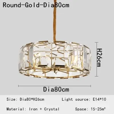 Luxury Crystal Chandeliers by Mansion - LED Pendant Lights for Living Room, Bedroom, and Restaurant