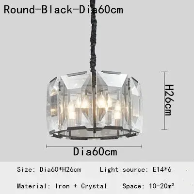 Luxury Crystal Chandeliers by Mansion - LED Pendant Lights for Living Room, Bedroom, and Restaurant