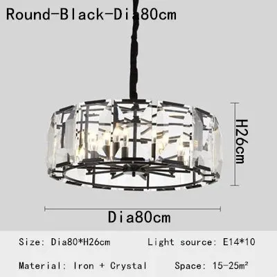 Luxury Crystal Chandeliers by Mansion - LED Pendant Lights for Living Room, Bedroom, and Restaurant