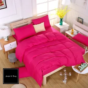 Luxury Rose Pink Duvet Set - 6 Pieces