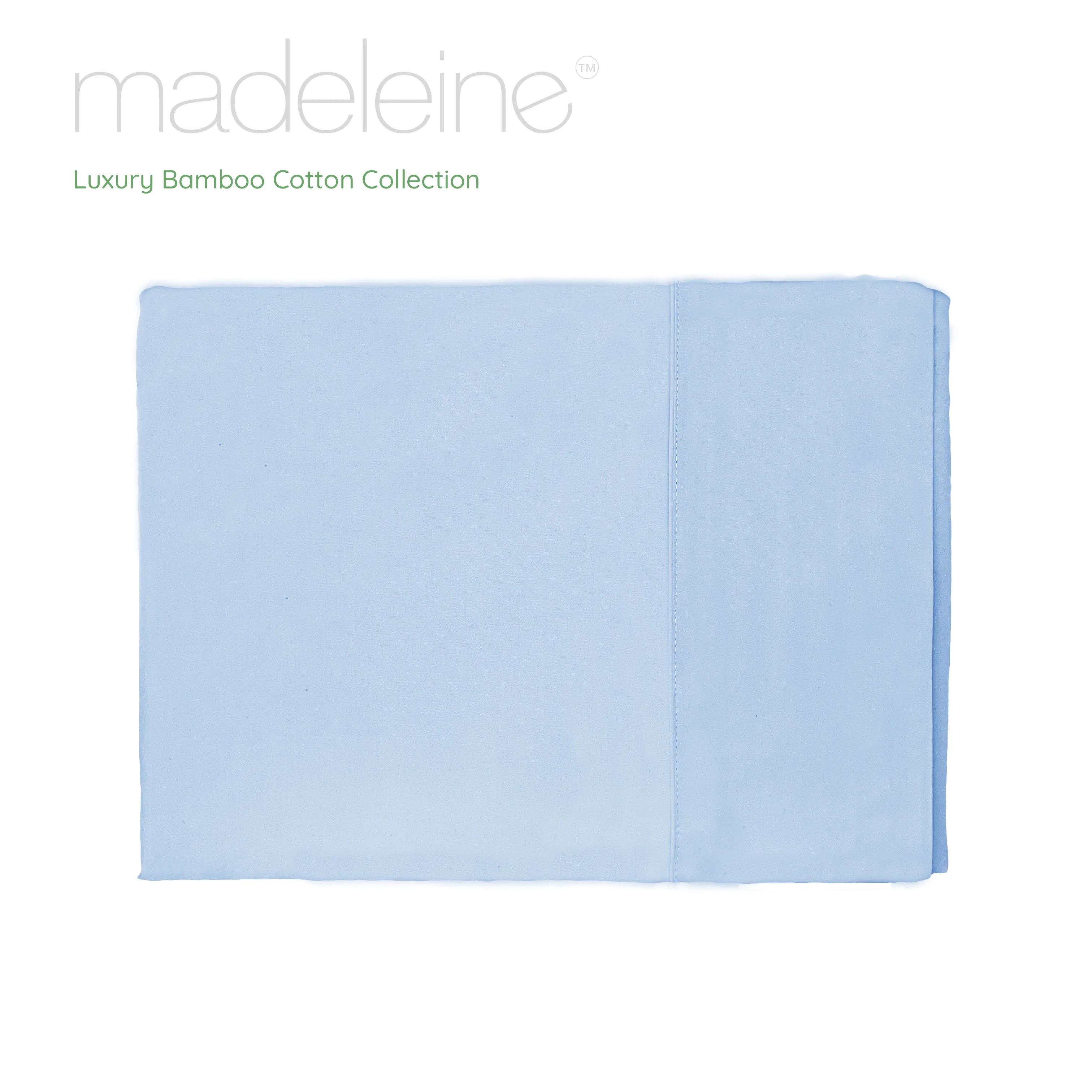 Madeleine Hotel Linen Bamboo Cotton Sheets Set - Sky