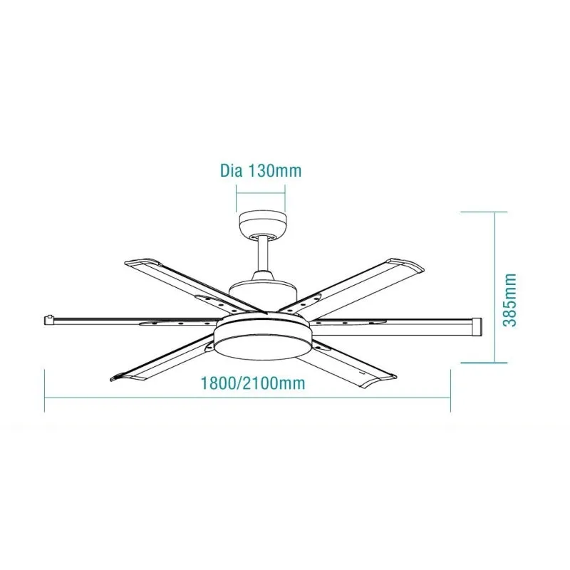 Martec Albatross 84" DC Ceiling Fan With 24W LED Light and Remote - Brushed Nickel