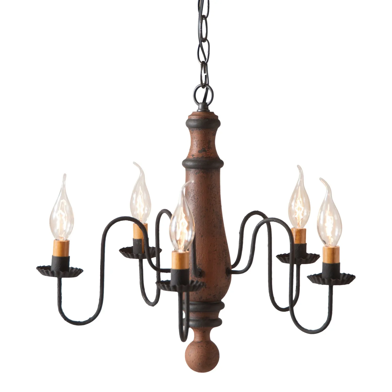 Medium Norfolk Wood Chandelier in Hartford Pumpkin