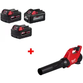 Milwaukee 48-11-1856 M18 18V Battery 3-Pack W/ FREE 3017-20 M18 FUEL Blower