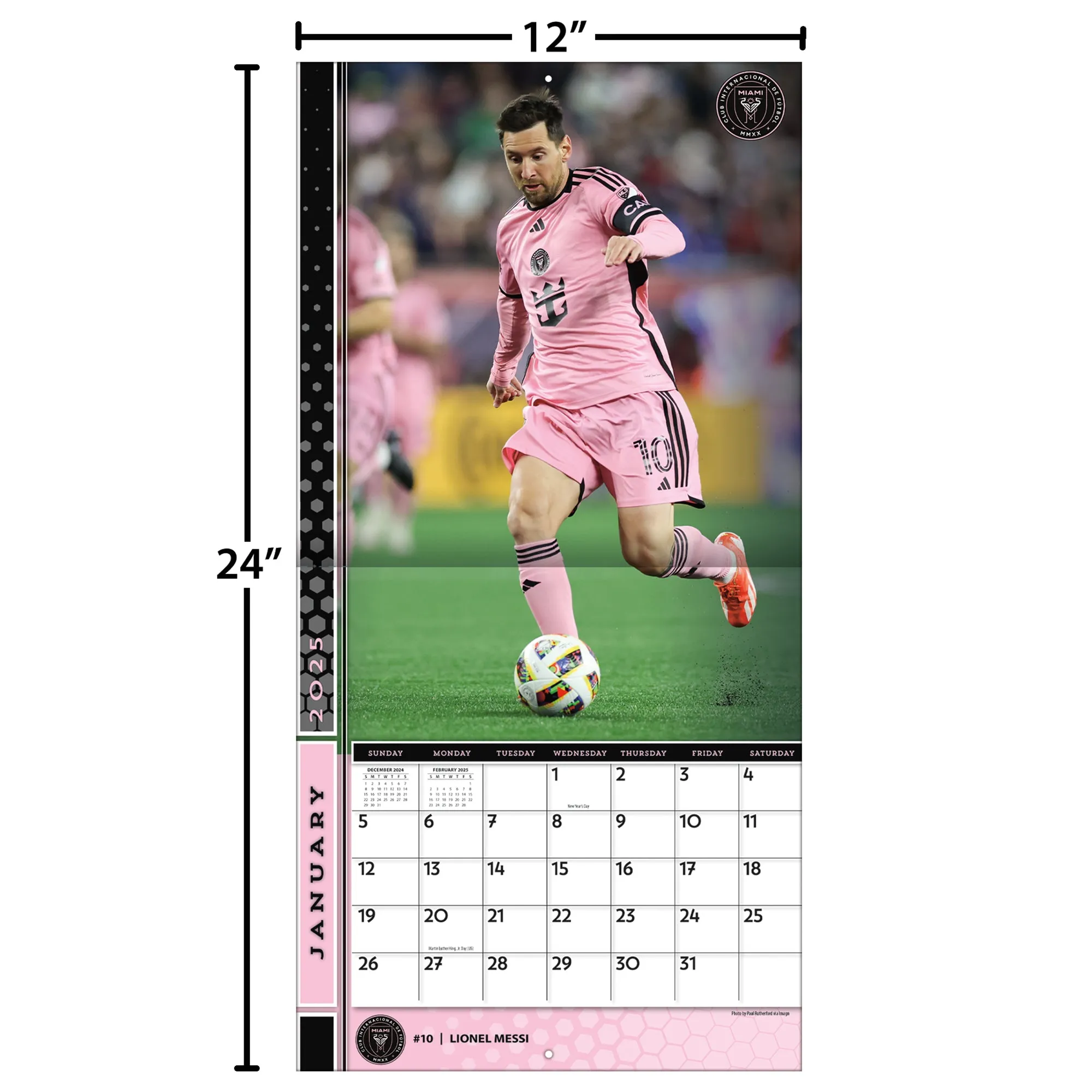 MLS Inter Miami Wall 2025 Calendar