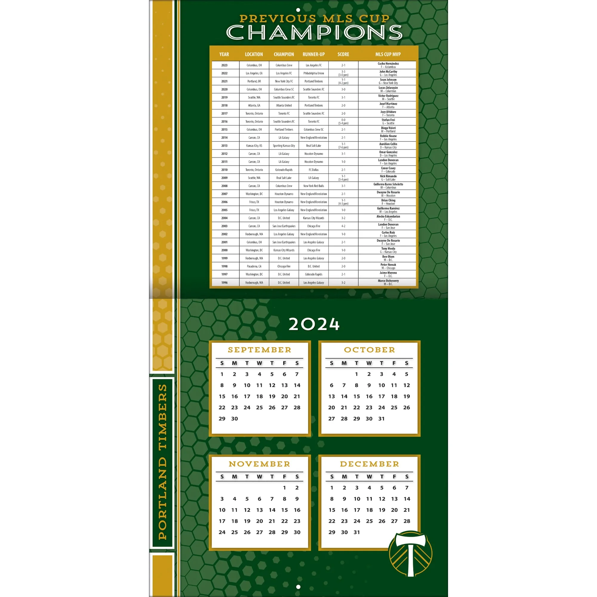 MLS Portland Timbers Wall 2025 Calendar - Online Exclusive