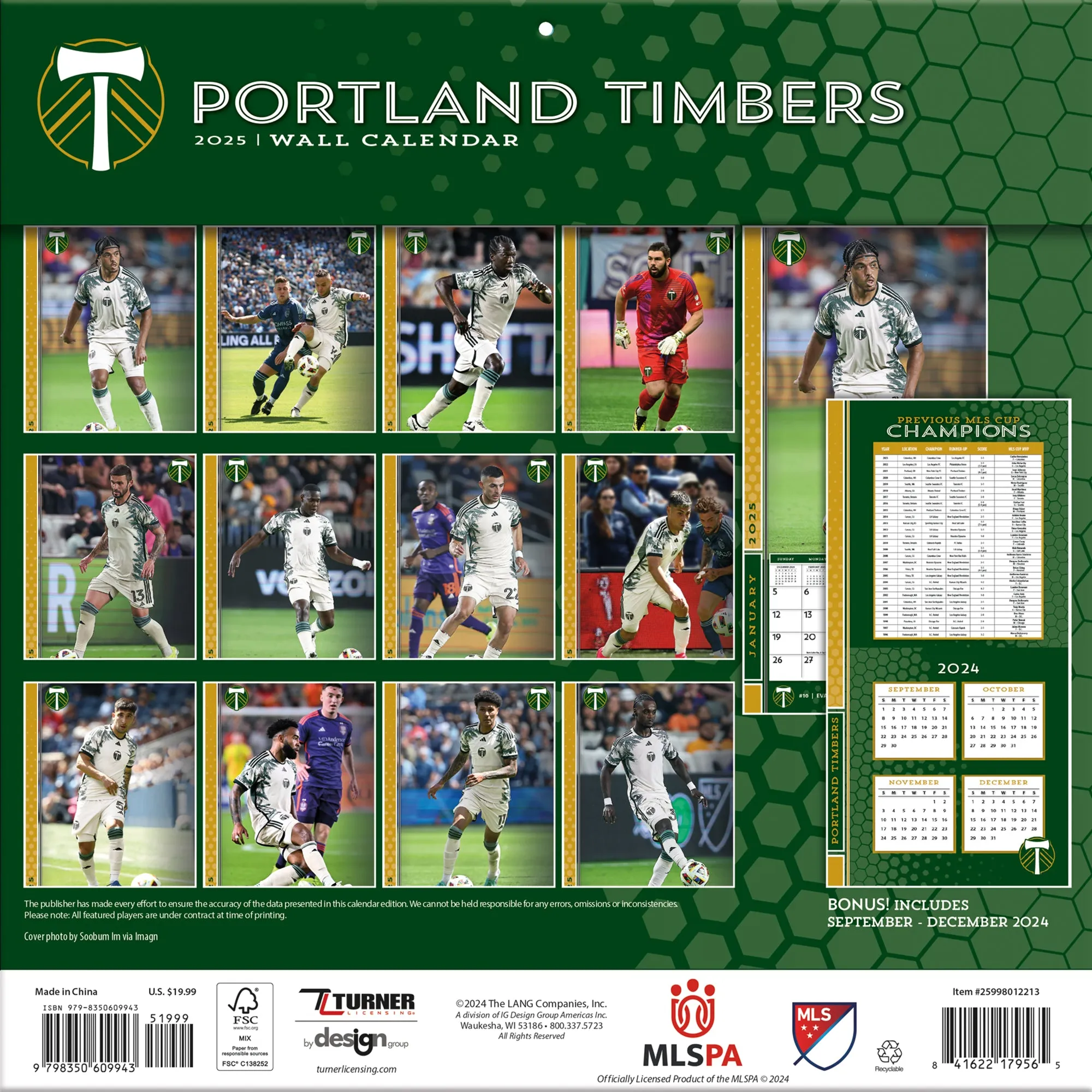 MLS Portland Timbers Wall 2025 Calendar - Online Exclusive