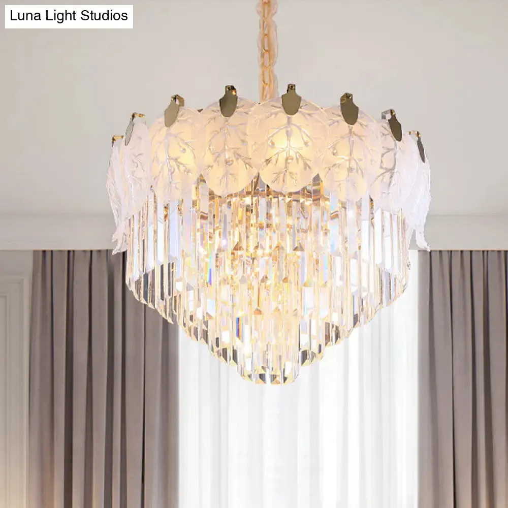 Modern 14-Light LED Crystal Chandelier for Living Room - Clear and Stylish Ceiling Lamp