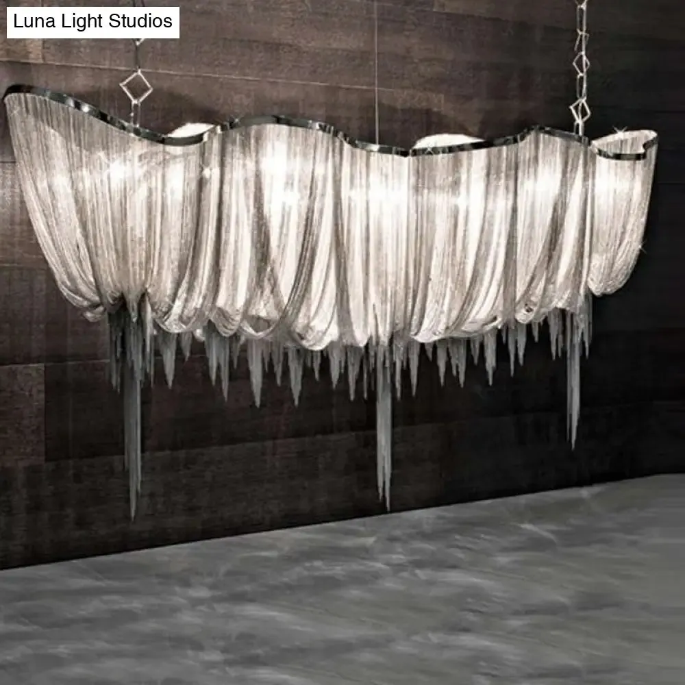 Modern Draped Chains LED Chandelier Light Fixture for Dining Room