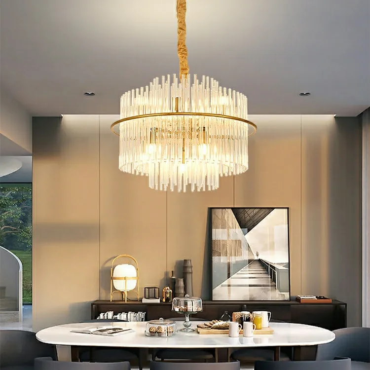 Modern European Style K9 Crystal Chandelier For Living/Dining Room Affordable Designer Round Ceiling Light Fixture For Bedroom