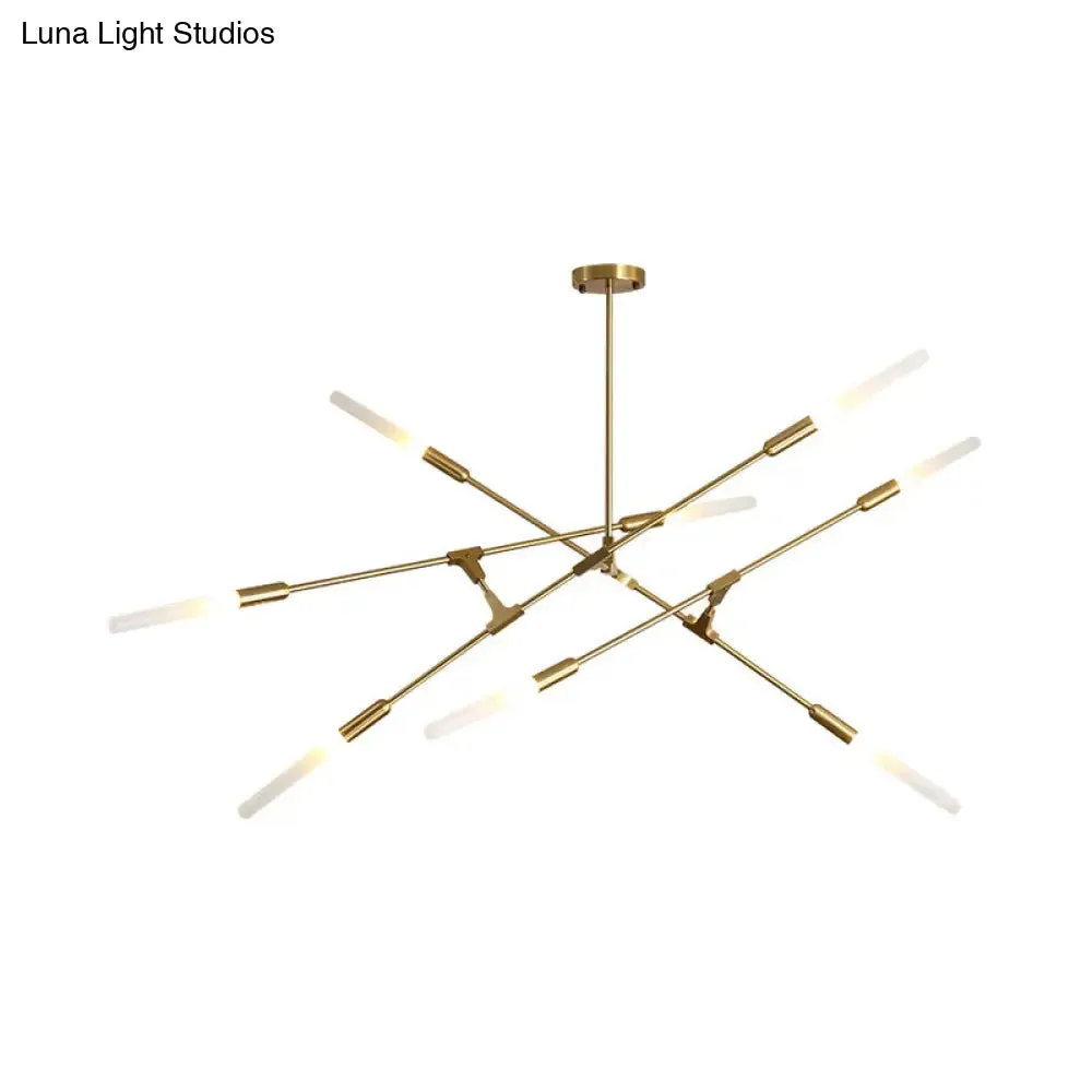 Modern Gold Pendant Light with Opal Glass Shade - Linear Hanging Fixture with 4/6/8 Lights