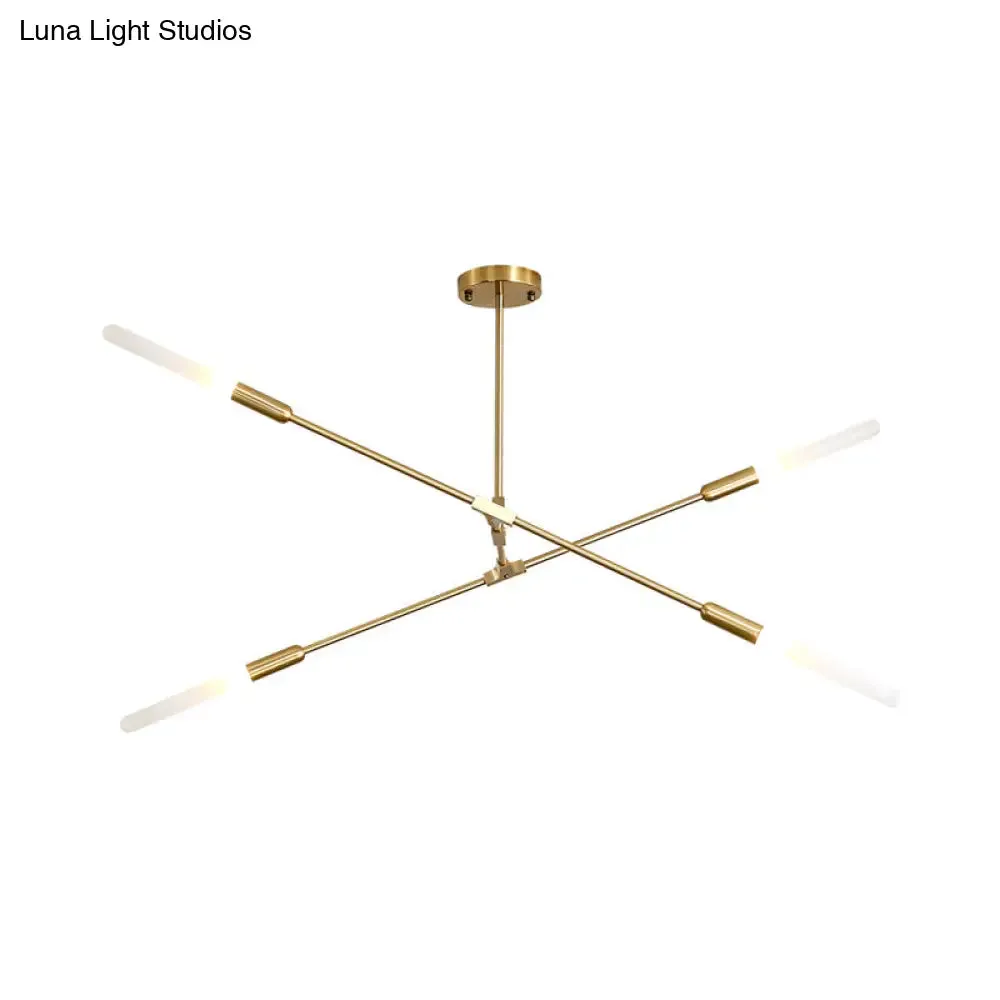 Modern Gold Pendant Light with Opal Glass Shade - Linear Hanging Fixture with 4/6/8 Lights