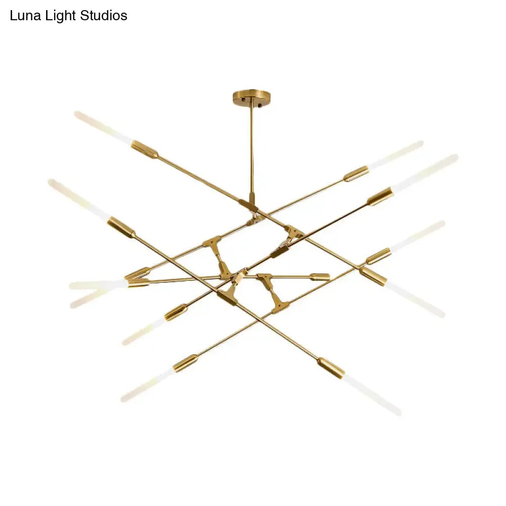 Modern Gold Pendant Light with Opal Glass Shade - Linear Hanging Fixture with 4/6/8 Lights