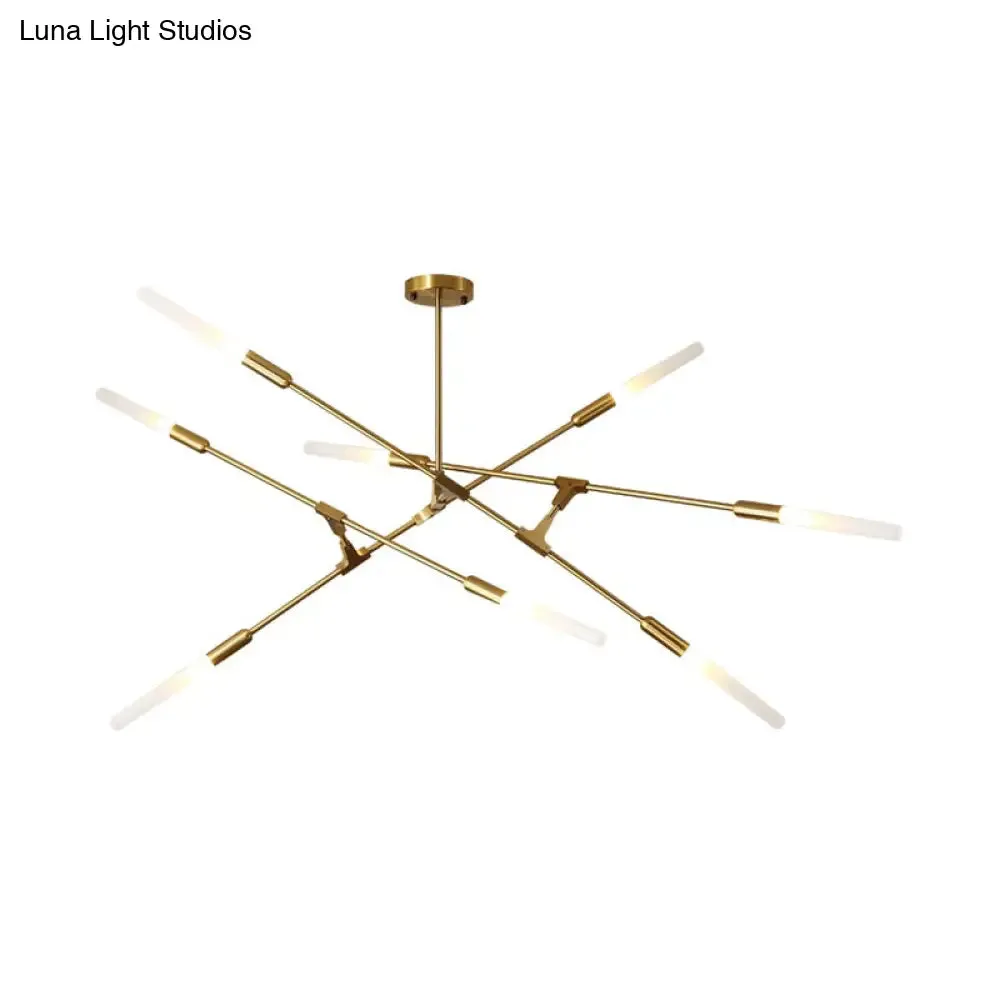 Modern Gold Pendant Light with Opal Glass Shade - Linear Hanging Fixture with 4/6/8 Lights