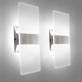 Modern Wall Sconces Set of Two - Led Wall Light 10w, 6000k