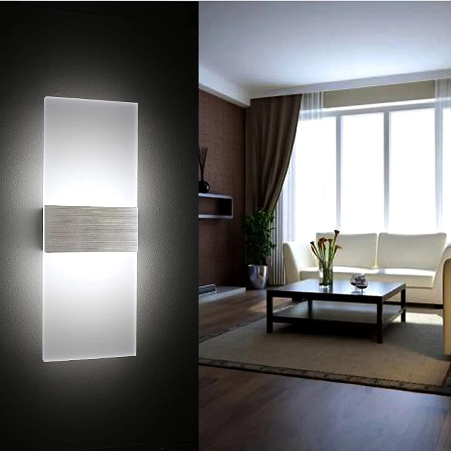 Modern Wall Sconces Set of Two - Led Wall Light 10w, 6000k