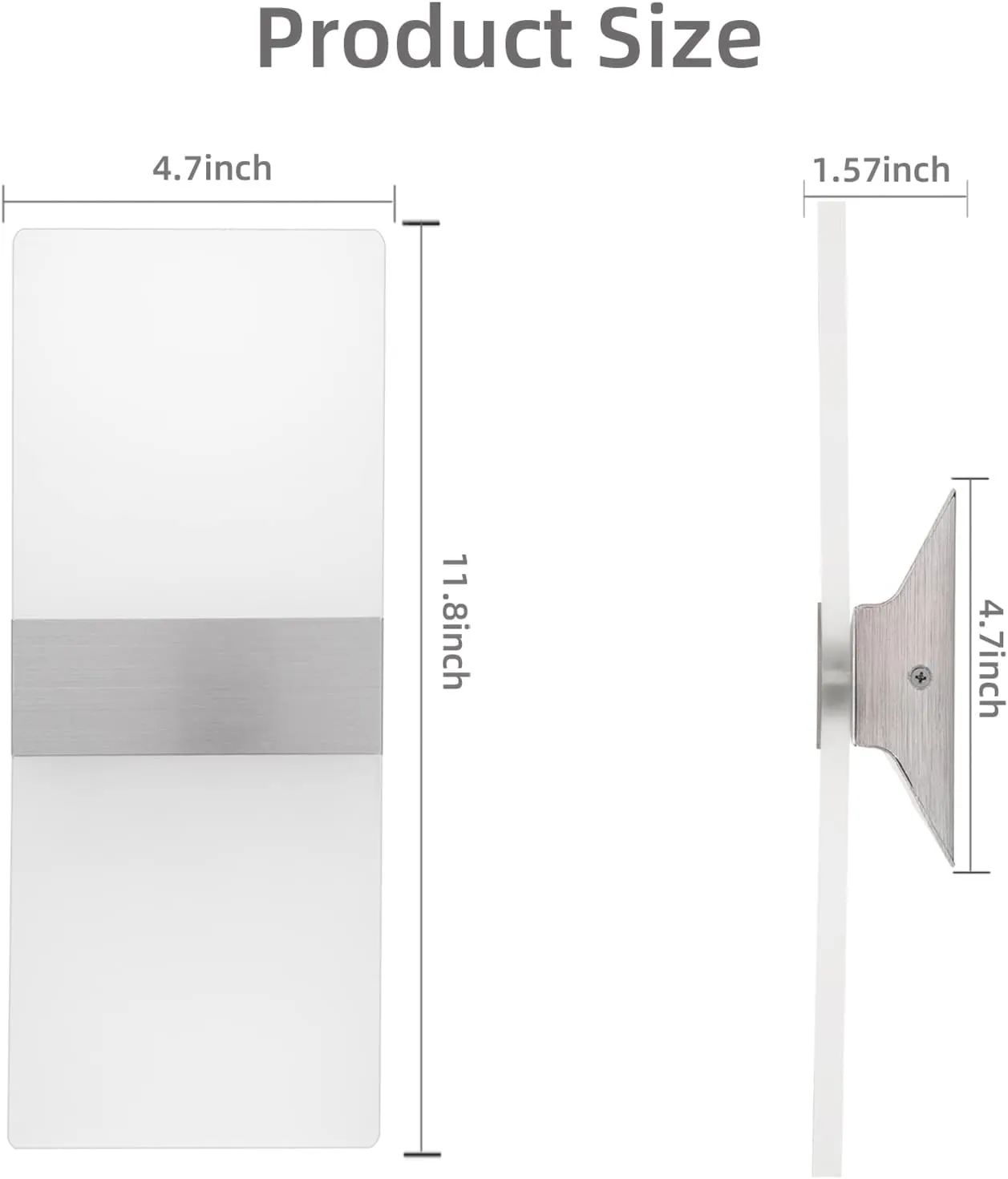 Modern Wall Sconces Set of Two - Led Wall Light 10w, 6000k