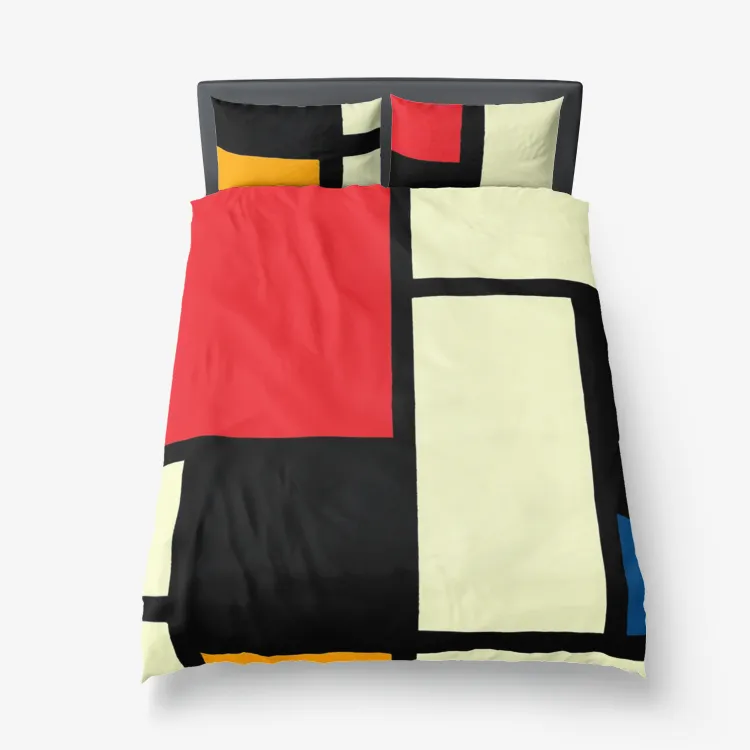 Mondrian Microfiber Duvet Cover