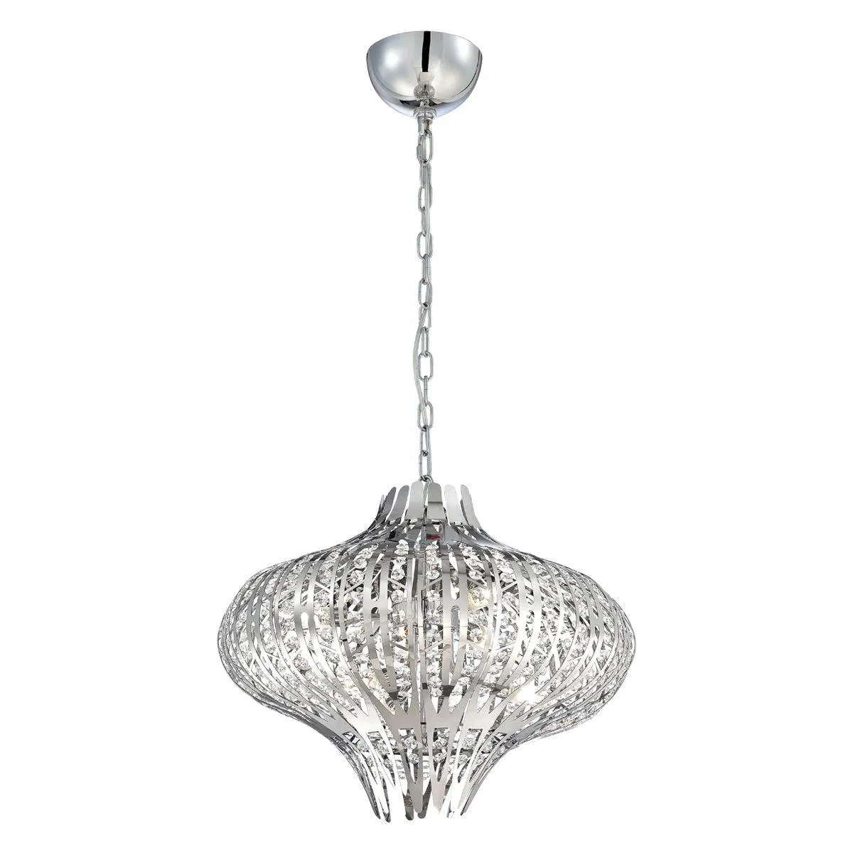 Monica 20 in. 6 Lights Chandelier Chrome Finish