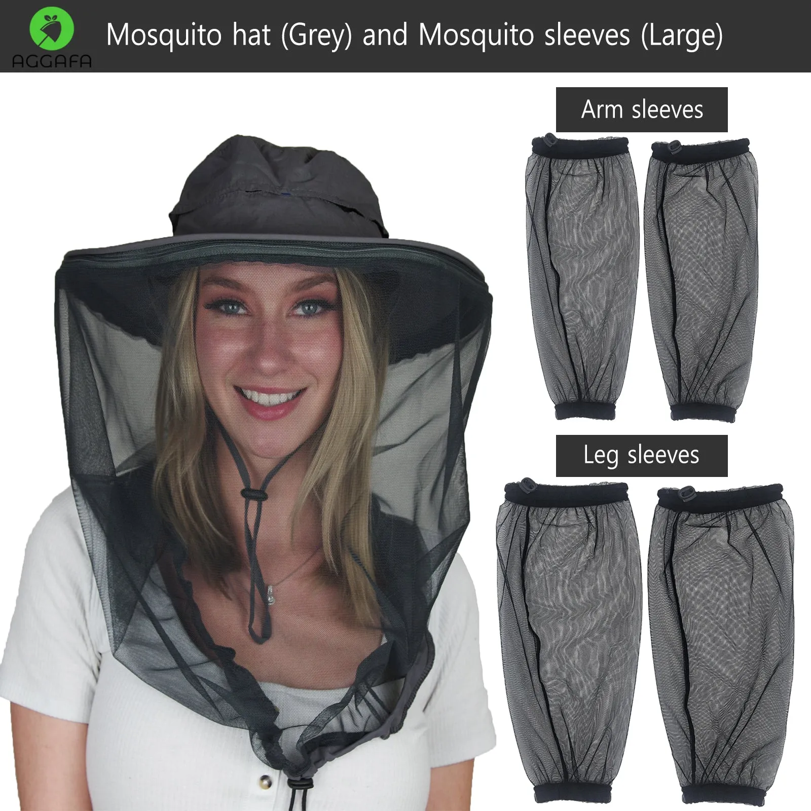 Mosquito hat (Grey) and Mosquito sleeve (Large)