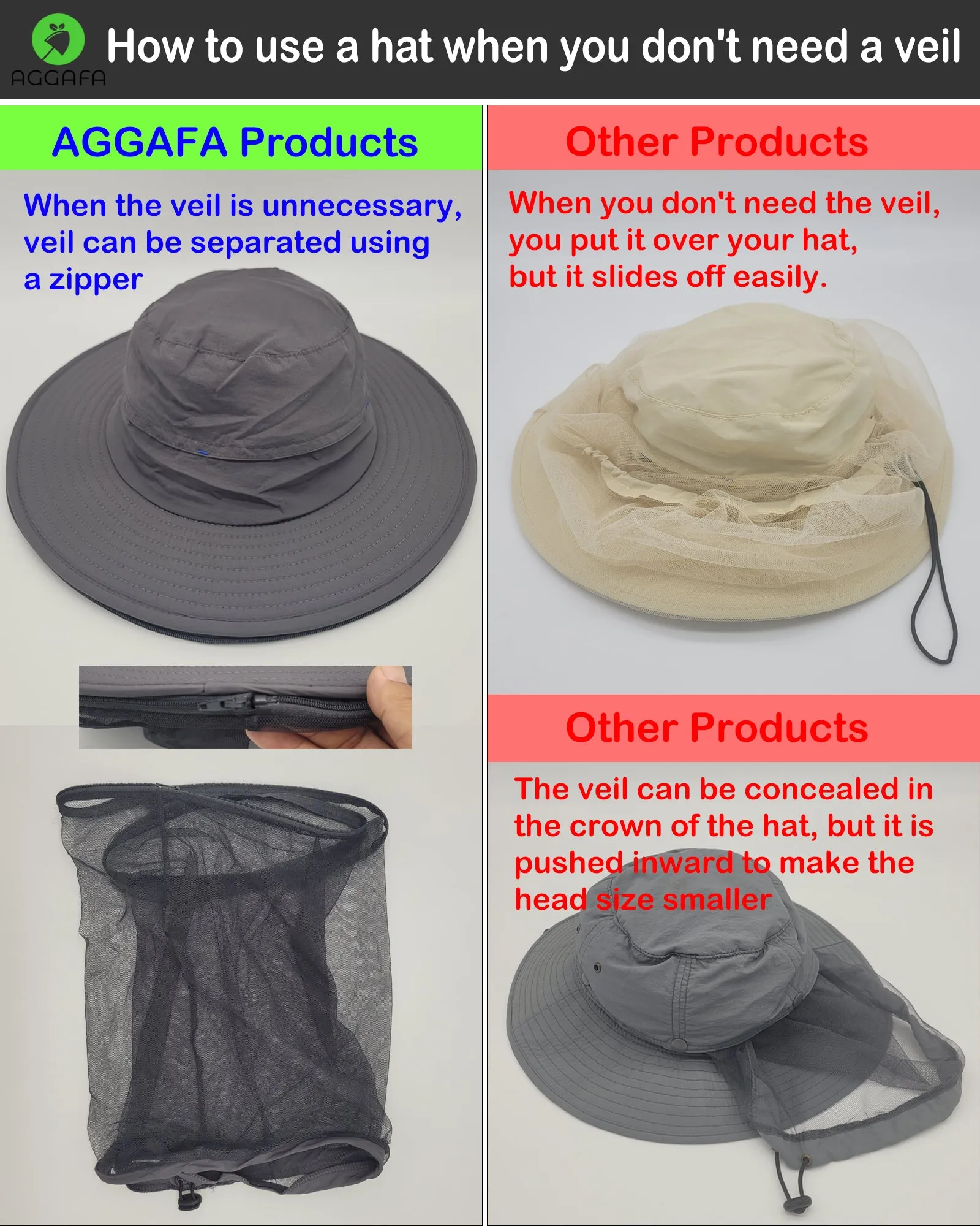 Mosquito hat (Grey) and Mosquito sleeve (Large)