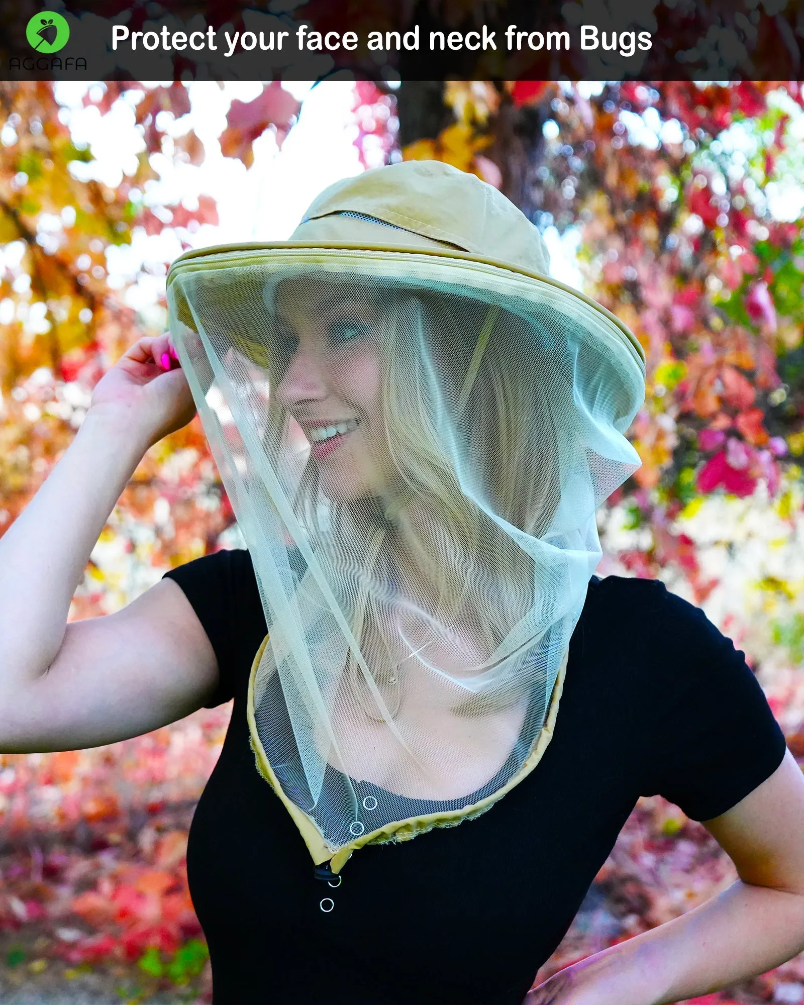 Mosquito head net hat [Light grey color]