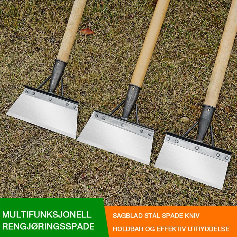 Multifunctional cleaning shovel in stainless steel