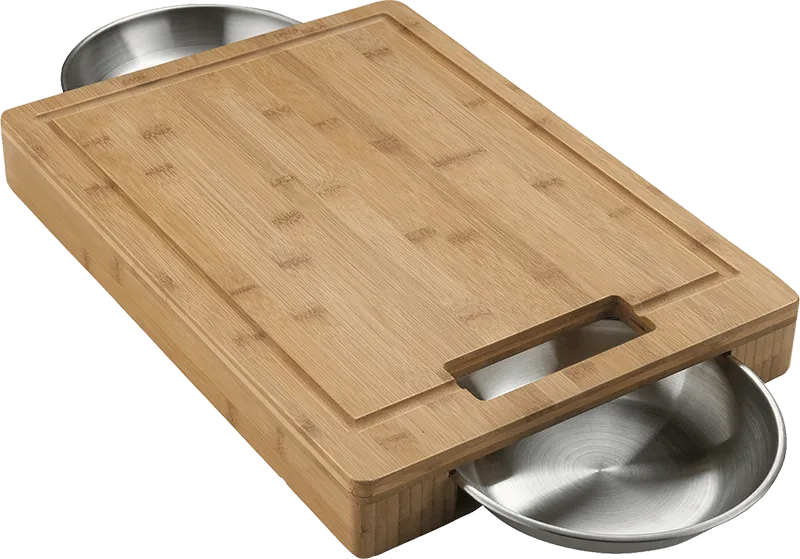 Napoleon Professional Cutting Board Set W/ 2 Stainless Steel Bowls 70012