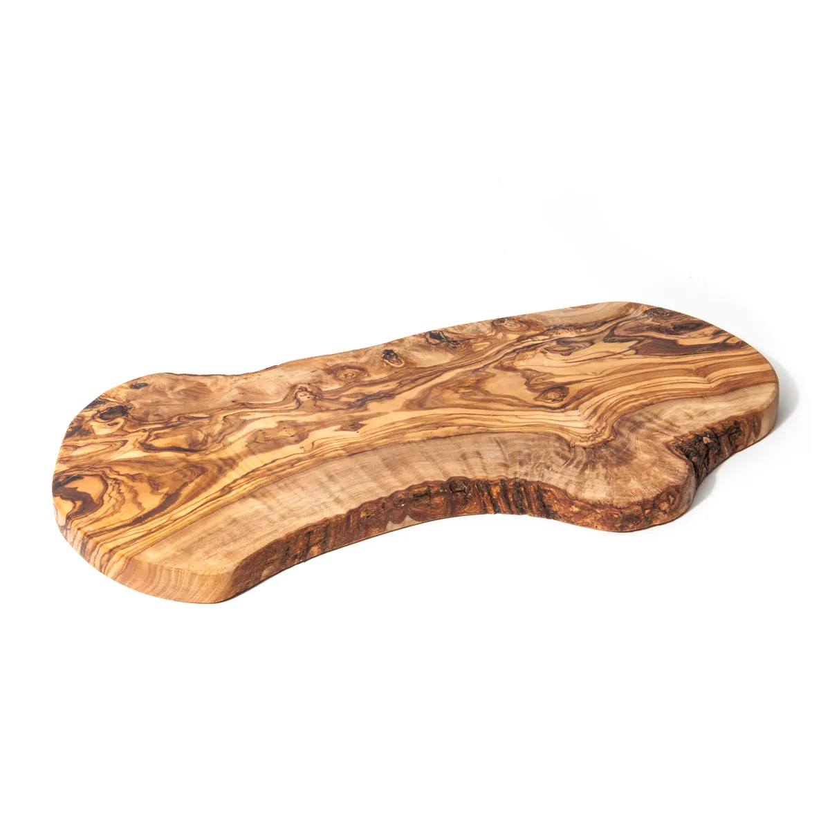 Nardelli Rustic Olive Wood Cutting/Serving Boards with Olive Wood Tree Bark Sided