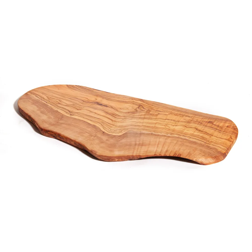 Nardelli Rustic Olive Wood Cutting/Serving Boards with Olive Wood Tree Bark Sided