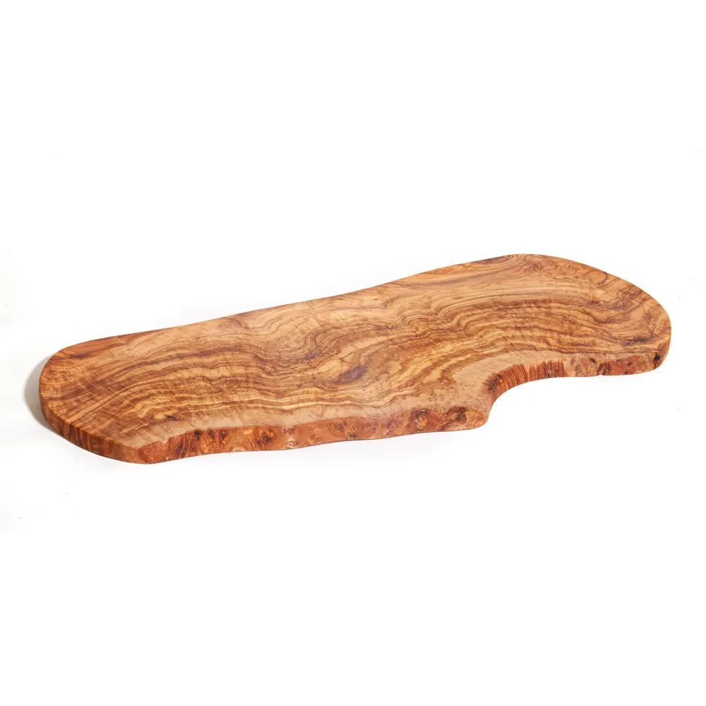 Nardelli Rustic Olive Wood Cutting/Serving Boards with Olive Wood Tree Bark Sided