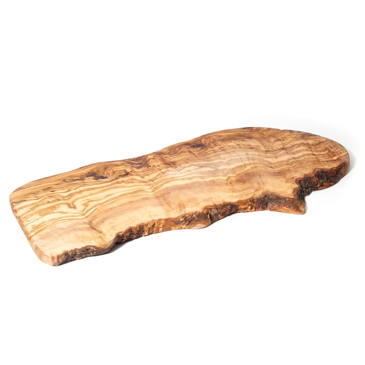 Nardelli Rustic Olive Wood Cutting/Serving Boards with Olive Wood Tree Bark Sided