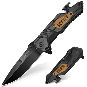 Nedfoss AK10 Tactical Pocket Folding Knife, 4 in 1 EDC Knife,3.6" 8CR14MOV Blade