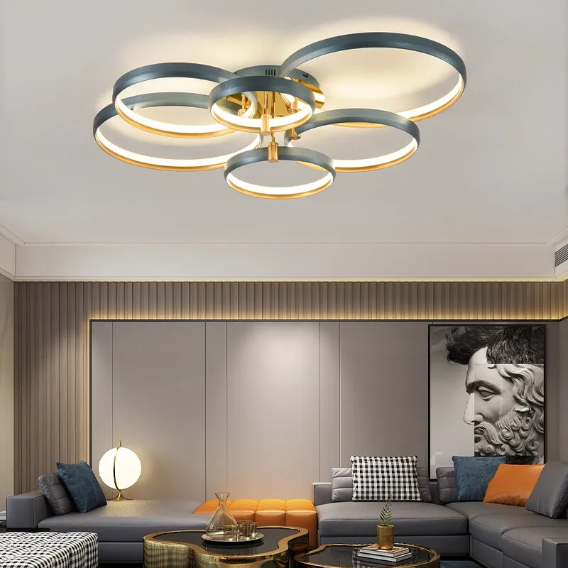 New Living Room Chandeliers High-grade Aluminum Hall Ceiling Lamp Bedroom Lamp Modern Whole House Package Lamp Combination