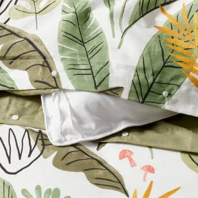 New - Twin Botanical Print Kids' Duvet Cover Green - Pillowfort