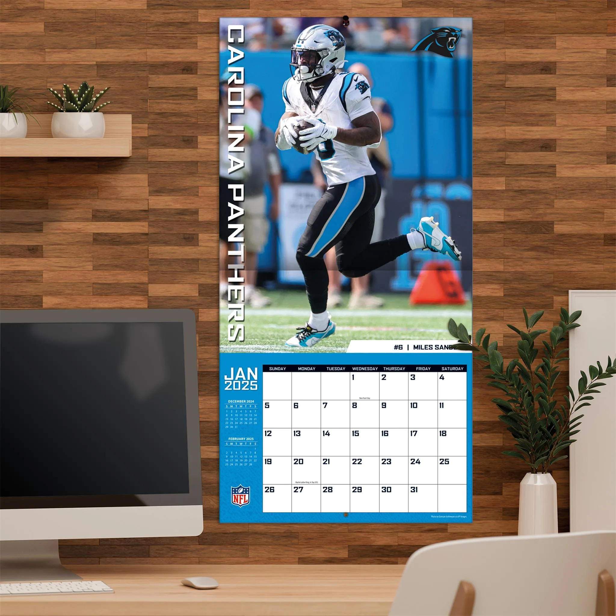 NFL Carolina Panthers Wall 2025 Calendar - Online Exclusive