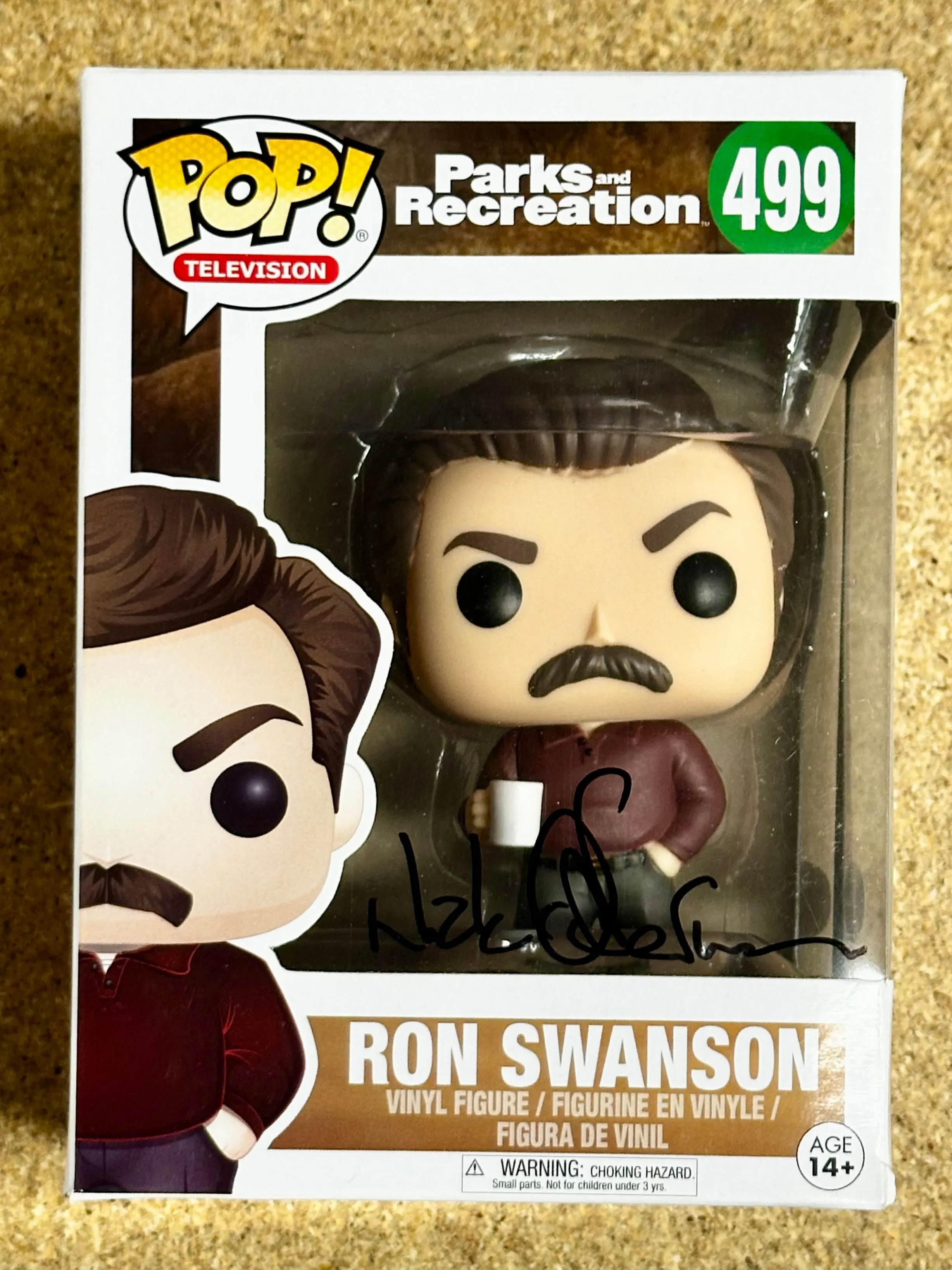 Nick Offerman Signed Ron Swanson Funko Pop! #499 Parks & Rec 2017 With JSA COA