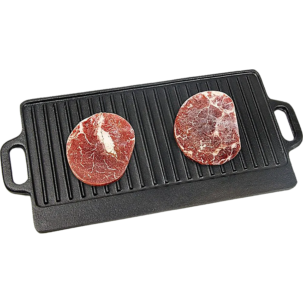 Non-Stick Cast Iron Reversible Griddle Plate BBQ Grill Pan