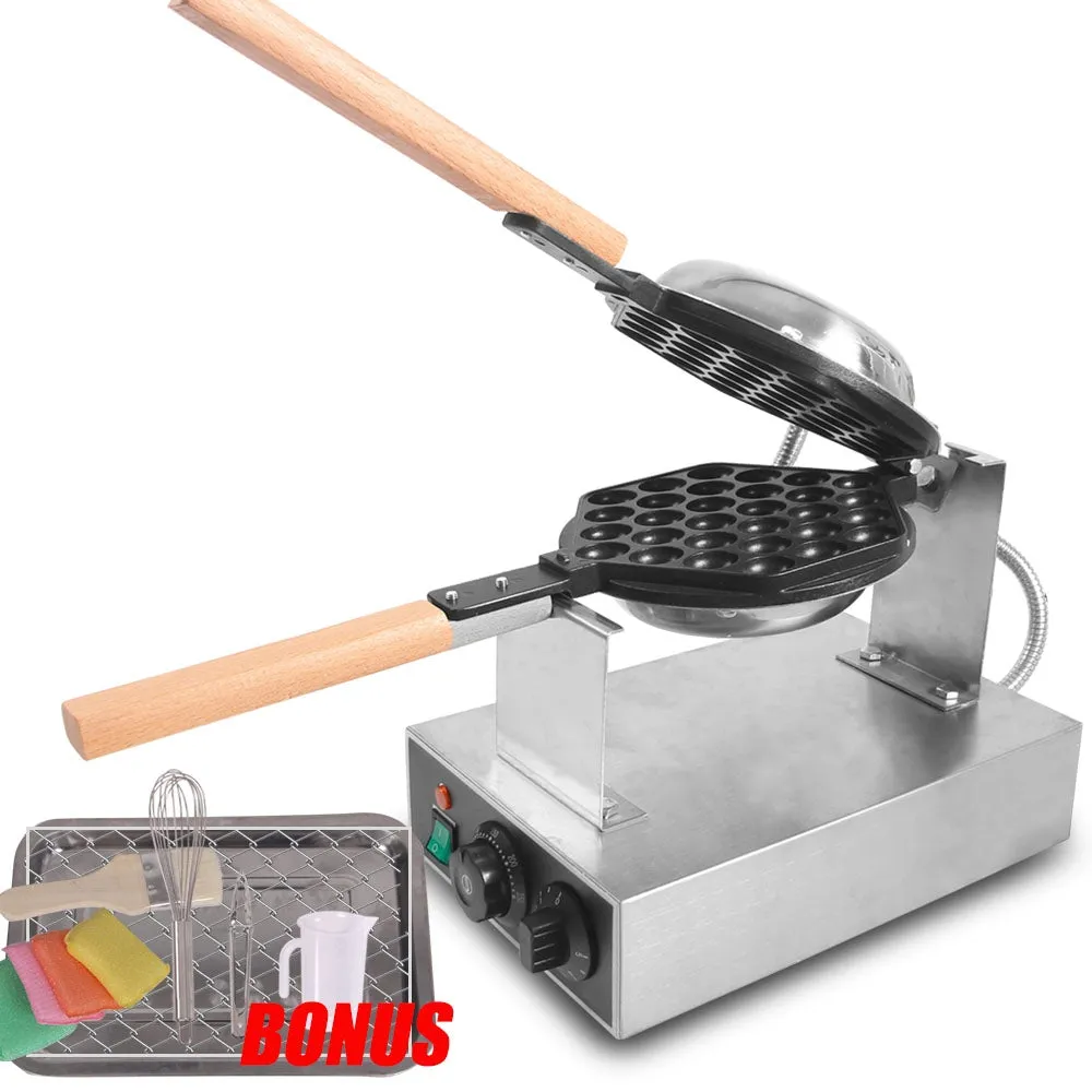 Nonstick Stainless Steel Egg Puff Waffle Maker 1.4 KW