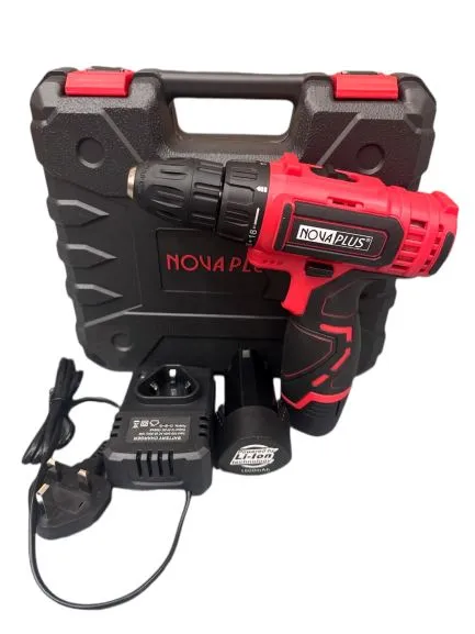 Nova Plus (Novaplus) Cordless Drill 12V Come With 2 Battery (1.5Ah) & 1 Charger | Model : NP3602